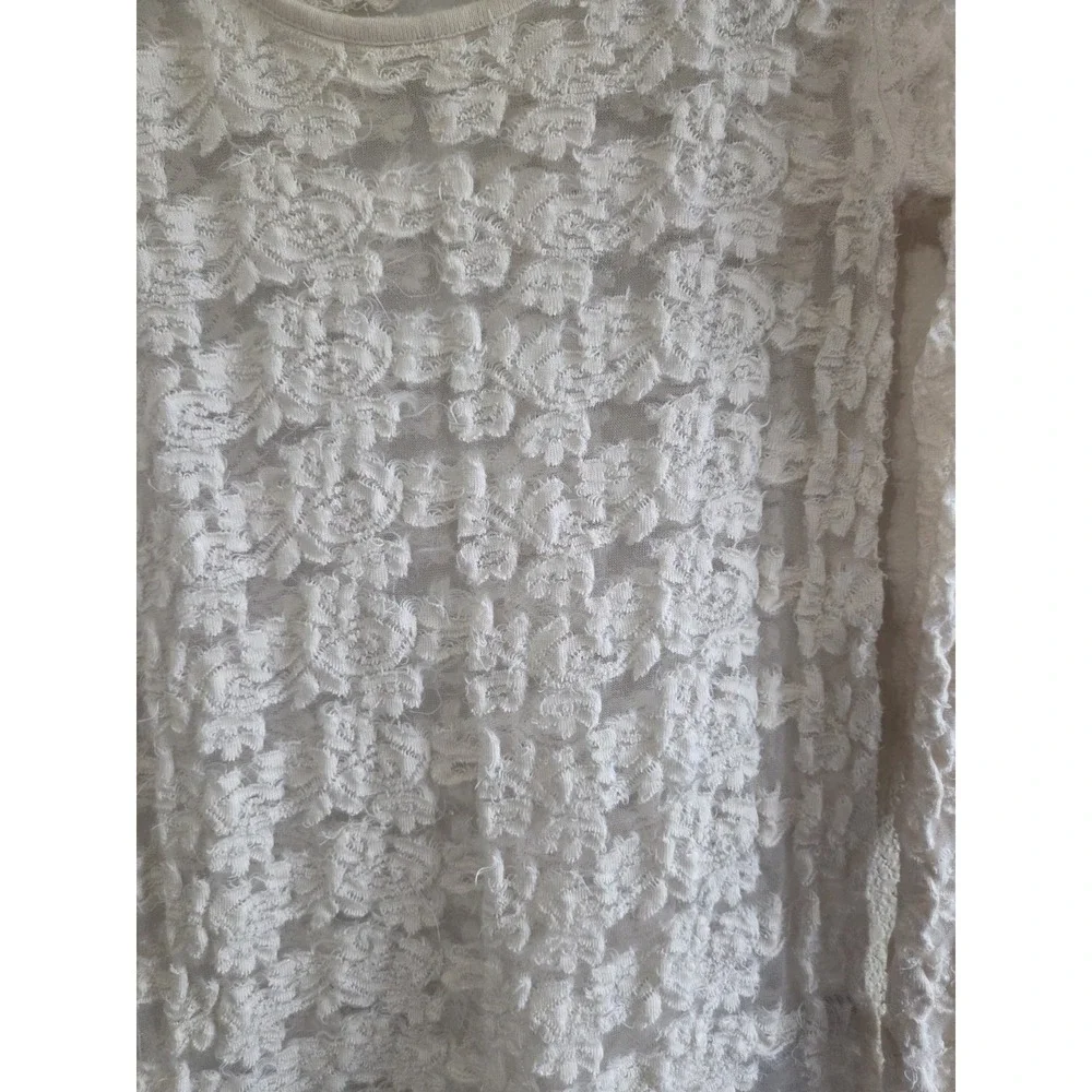 Free People Floral Textured Sheer Top M Festival Layer Cottage Fairy Core